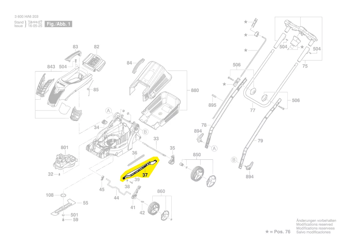 tringle réglage hauteur réf. F 016 F04 715 BOSCH